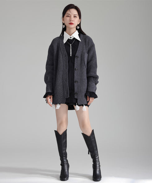 Rib Knit Cardigan